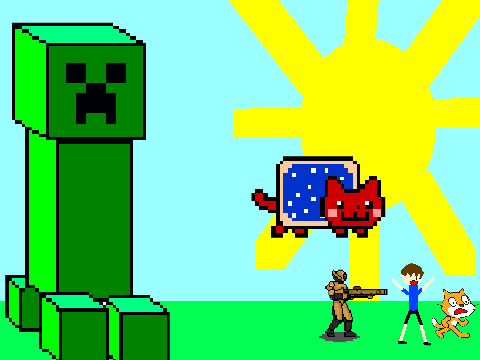 Add yourself running away from a Giant Creeper! remix-14