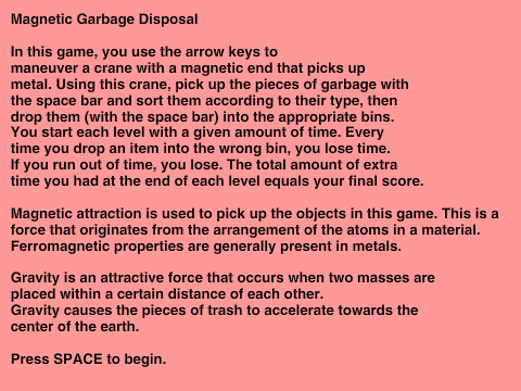 SciOly - Magnetic Garbage Disposal
