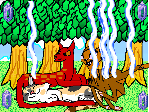 Rubyhawk, Deerpaw and Roseshine