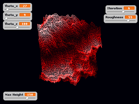 3D Random Fractal Terrain