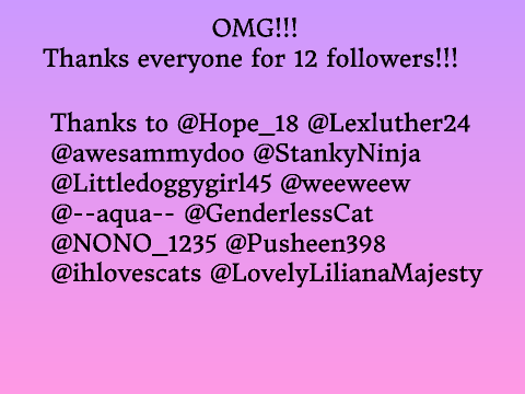 Thanks for 12 followers!!!