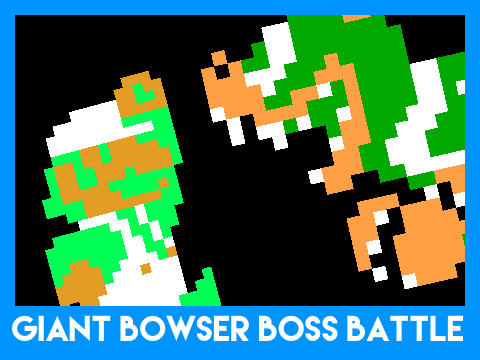 SMB Giant Bowser Boss Battle with Luigi