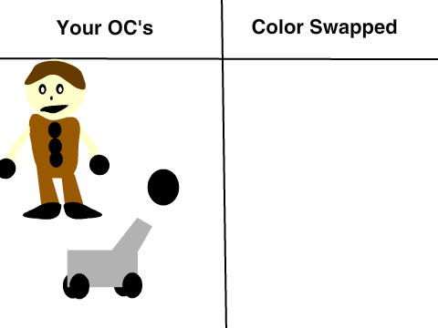 Give me 2 of your OC's and I will swap their colors remix