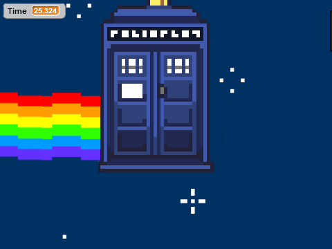 Nyan tardis Scratch'd full rainbow
