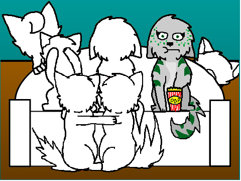 Ad your OC Watching a scary movie with his friends! remix