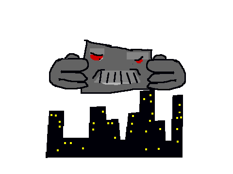 the living stone block destroying a city