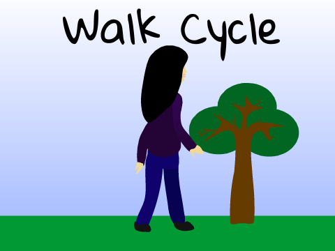 A Girl Walking ( a walk cycle )