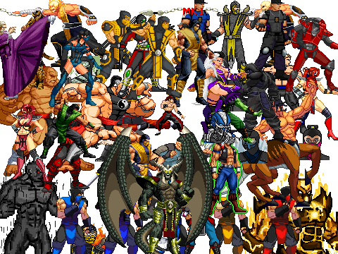 a whole lot of mortal kombat sprites