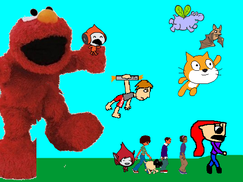 Add yourself running from giant elmo remix×2