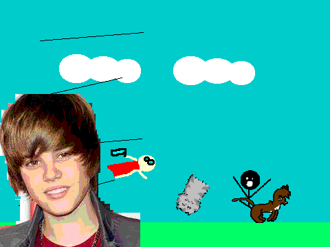 Add yourself running from Justin Bieber!