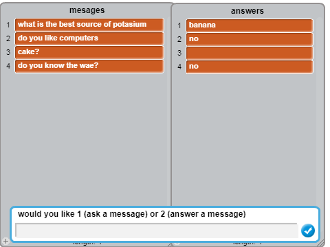 Simple chatting system