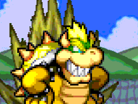 Mario Ball Z Bowser turns into a Super Saiyan