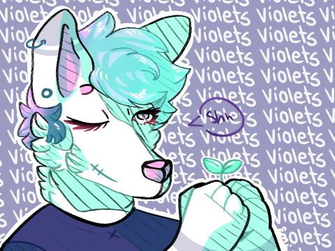 ✄ Violets are blue ✄ ✈︎art trade w/@bladeberry90