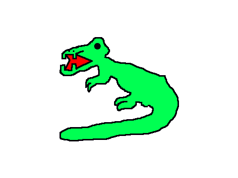 Alligator open and close his mouth
