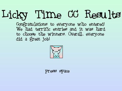 Licky Time CC *RESULTS*