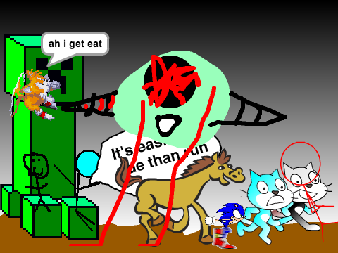 Add yourself running from evil Creaper thingy  remix