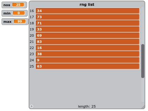 multi-number rng list