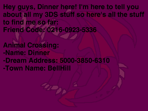 Dinner90001 on 3DS!