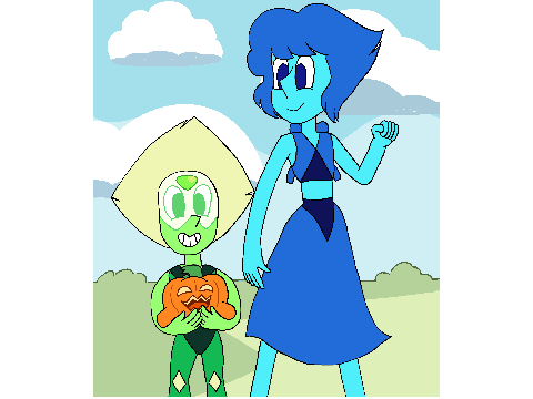 Lapis,Peridot and Pumpkin drawing