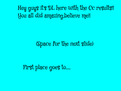Results for my first Cc!!