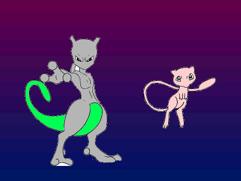 mew and mewtwo coloring contest