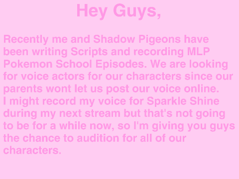 Looking for Voice Actors