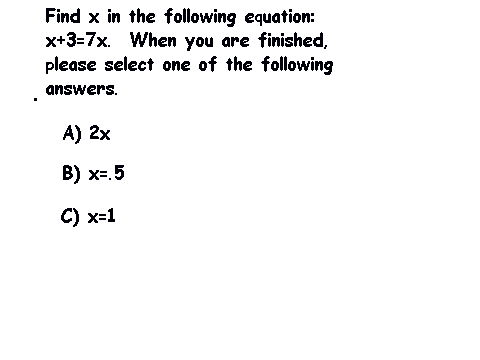Multiple choice simple algebra problem