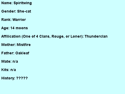Warrior Cats RPG Sign Up(Fawnmist)