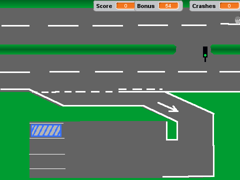 Bus Parking game with timer and traffic lights