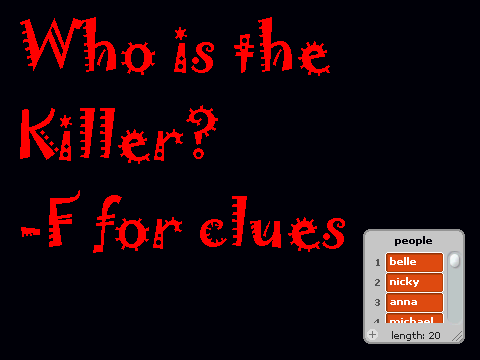 Who is the Killer!? (project notes)