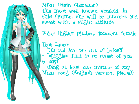 My Vocaloid Fanime audition!
