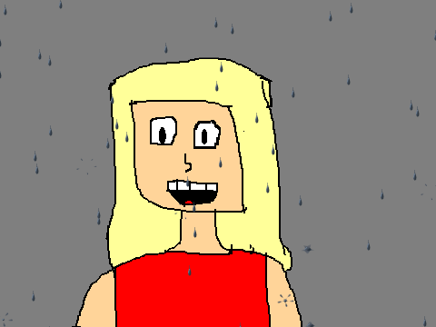 A girl on a rainy day