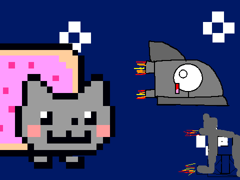 Add yourself escaping from a Giant Nyan Cat! remix