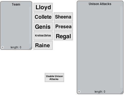 Tales of Symphonia Unison Attack Finder
