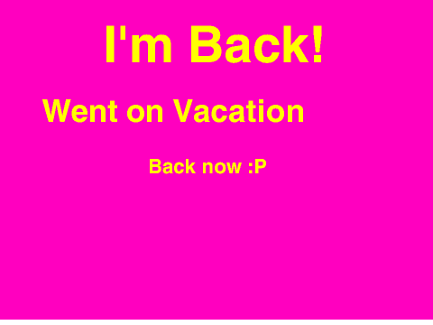 Back!(Vacation)