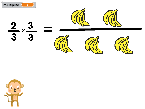 solution -  going bananas about equivalent fractions