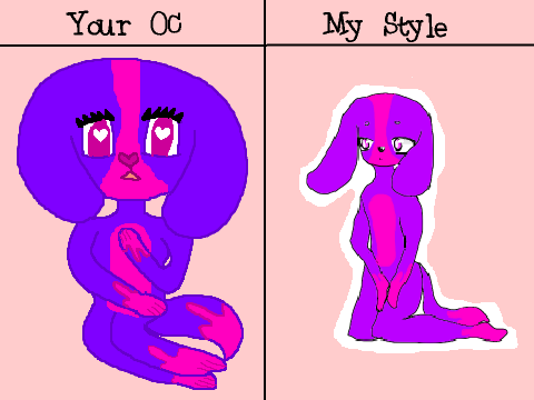 Draw your OC and I'll draw it in my style ( Taffy ) remix