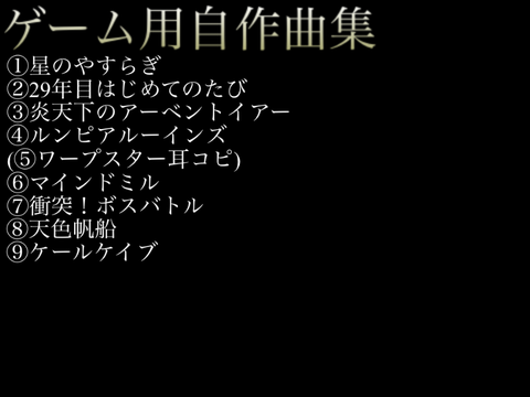 カービィを意識したはずの自作BGM集　ver.0.9