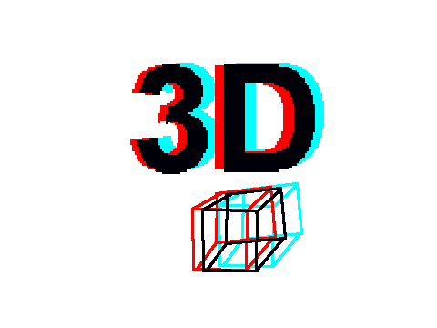 3d square red cyan