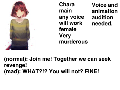 Chara audition for Undertale the movie