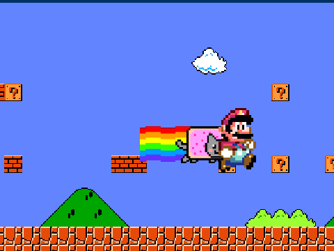 nyan cat meets mario