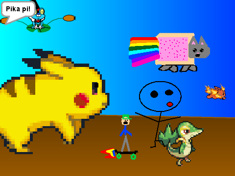 Add Yourself Running From A Giant Pikachu (lets just say its been remixed quite a bit)