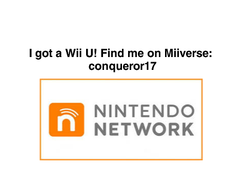 Follow conqueror17 on Miiverse!