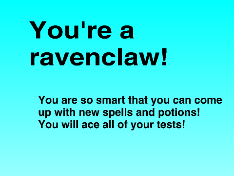 Which hogwarts house are you in?