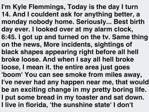 My entry for writing.
