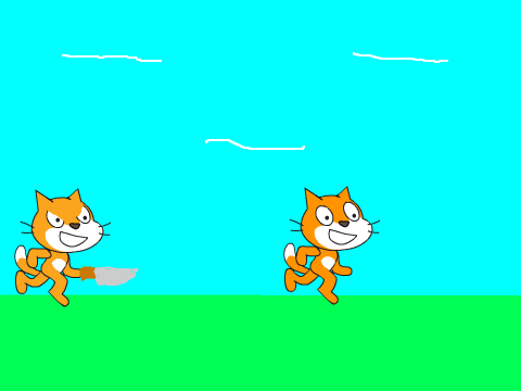Add yourself being chased by Scratchcat2512 with knife remix