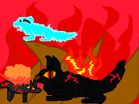 Fire Wolves and a ice wolf
