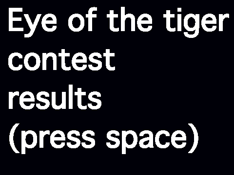 Eye of the tiger contest results