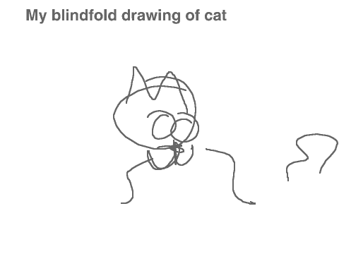 Cat drawing bindfolded