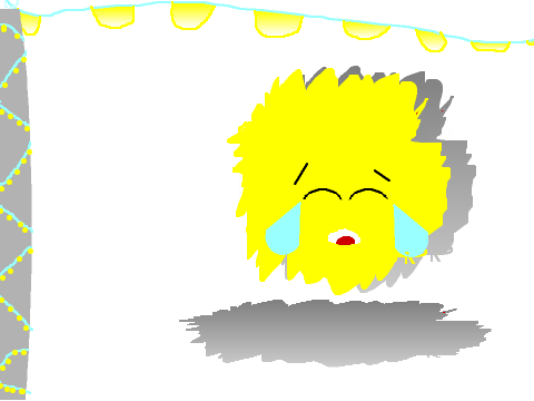 ha ha he is lafing so hard he is swigaly